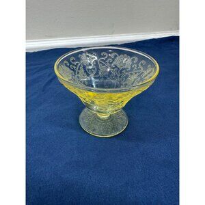 Hazel Atlas Florentine Yellow Depression Glass Dessert Sherbet Cup Vintage